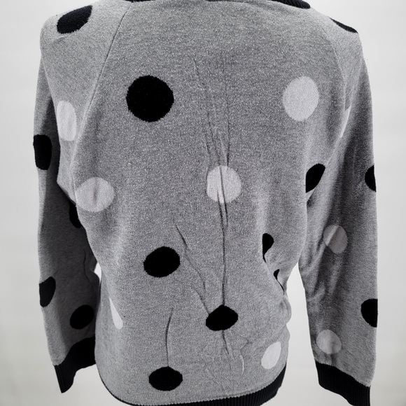 Paper Doll Youth Girls Junior Sz XL 16 Gray Black Round Neck Sweater Dots Sequin - Picture 6 of 8